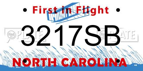 3217SB North Carolina License Plate