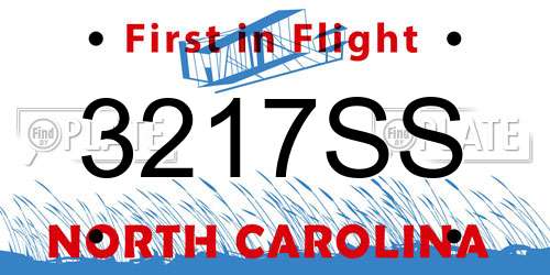 3217SS North Carolina License Plate