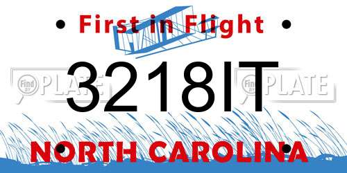 3218IT North Carolina License Plate