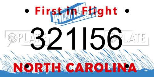 321I56 North Carolina License Plate