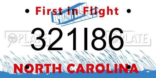 321I86 North Carolina License Plate