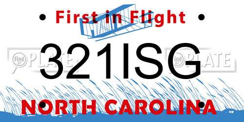 321ISG North Carolina License Plate