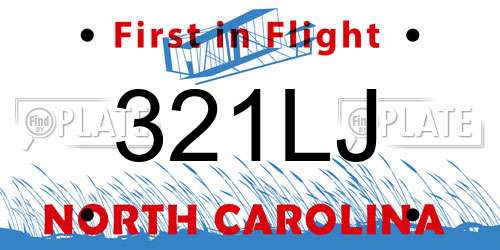 321LJ North Carolina License Plate