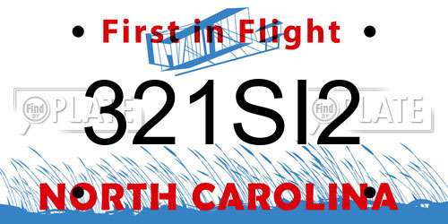 321SI2 North Carolina License Plate