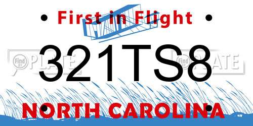321TS8 North Carolina License Plate