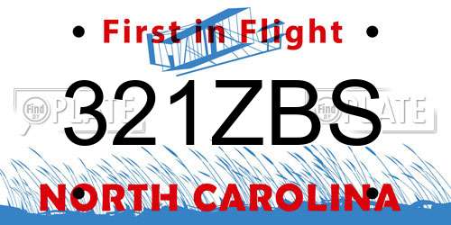 321ZBS North Carolina License Plate