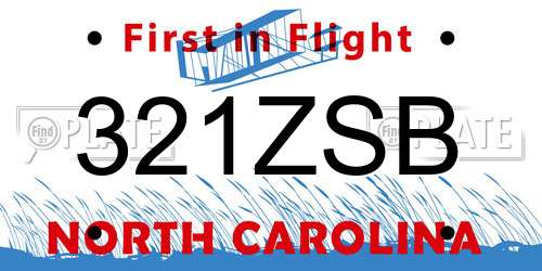 321ZSB North Carolina License Plate