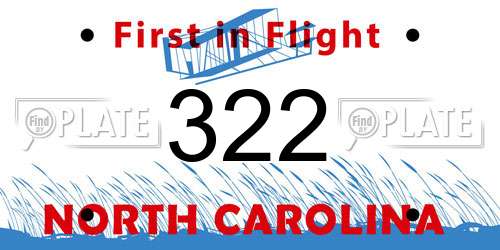 322 North Carolina License Plate