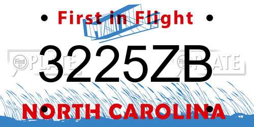 3225ZB North Carolina License Plate
