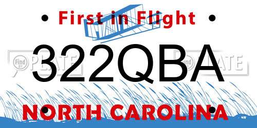 322QBA North Carolina License Plate