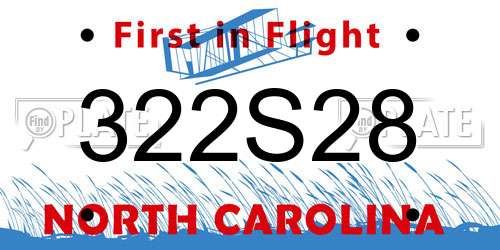 322S28 North Carolina License Plate
