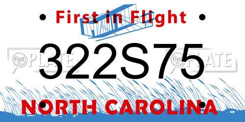 322S75 North Carolina License Plate
