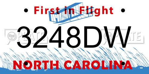 3248DW North Carolina License Plate