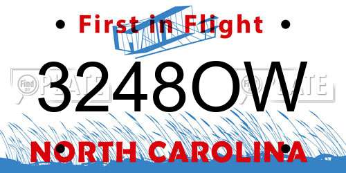 3248OW North Carolina License Plate
