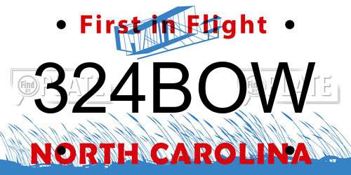 324BOW North Carolina License Plate