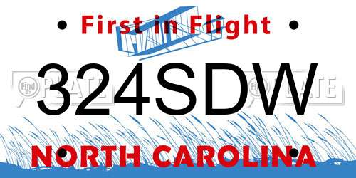 324SDW North Carolina License Plate