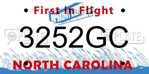 3252GC North Carolina License Plate