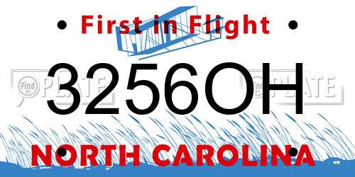 3256OH North Carolina License Plate