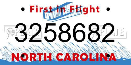 3258682 North Carolina License Plate