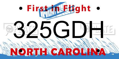 325GDH North Carolina License Plate