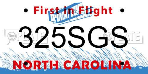 325SGS North Carolina License Plate