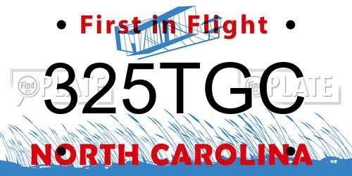 325TGC North Carolina License Plate