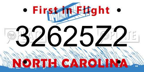 32625Z2 North Carolina License Plate