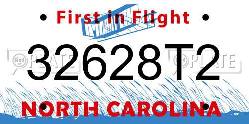 32628T2 North Carolina License Plate