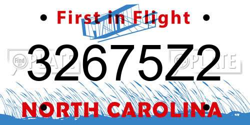 32675Z2 North Carolina License Plate