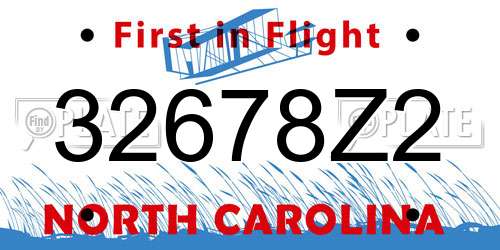 32678Z2 North Carolina License Plate