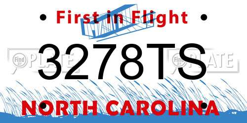 3278TS North Carolina License Plate