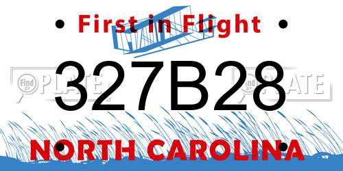 327B28 North Carolina License Plate