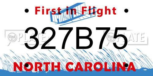 327B75 North Carolina License Plate