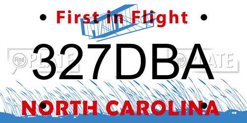 327DBA North Carolina License Plate