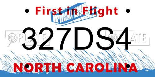 327DS4 North Carolina License Plate