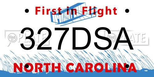 327DSA North Carolina License Plate