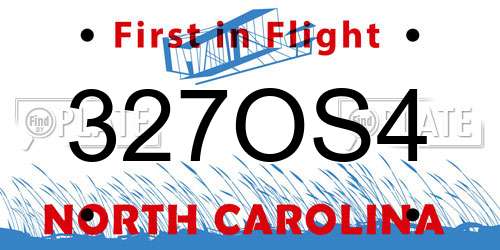 327OS4 North Carolina License Plate