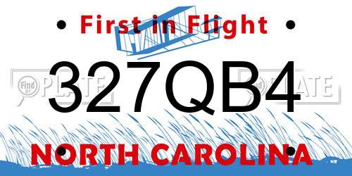 327QB4 North Carolina License Plate