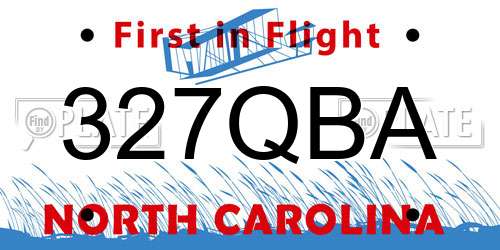 327QBA North Carolina License Plate