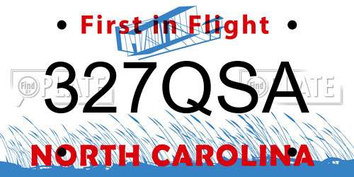 327QSA North Carolina License Plate