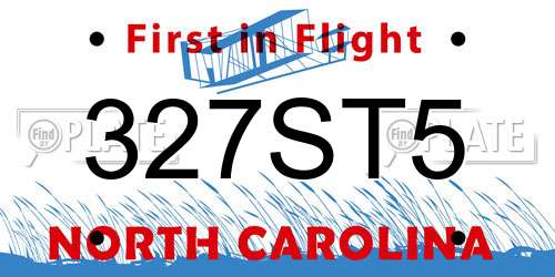 327ST5 North Carolina License Plate