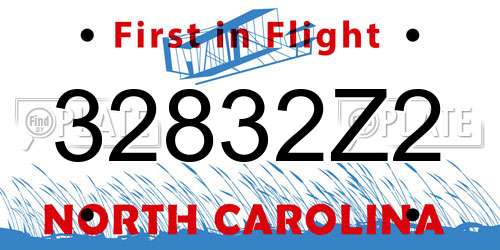 32832Z2 North Carolina License Plate
