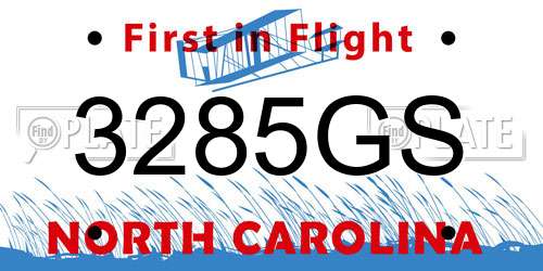 3285GS North Carolina License Plate