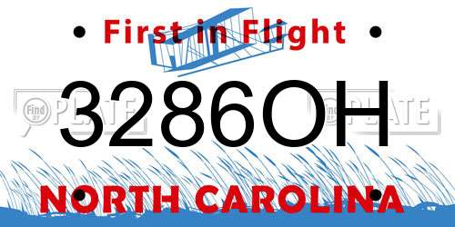 3286OH North Carolina License Plate
