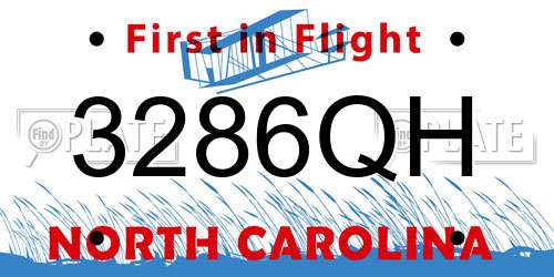3286QH North Carolina License Plate
