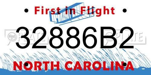 32886B2 North Carolina License Plate