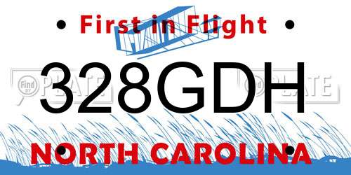 328GDH North Carolina License Plate