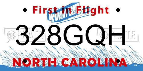 328GQH North Carolina License Plate