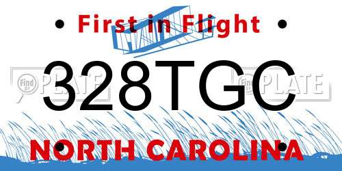 328TGC North Carolina License Plate