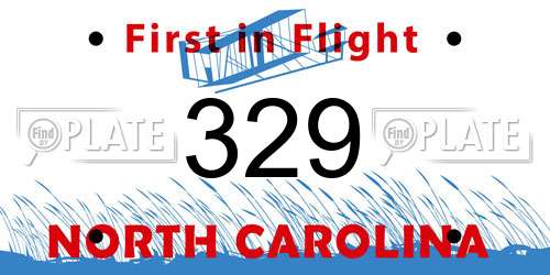 329 North Carolina License Plate